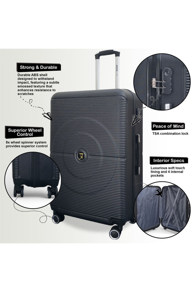 Seto Large Hard Shell Suitcase in Black