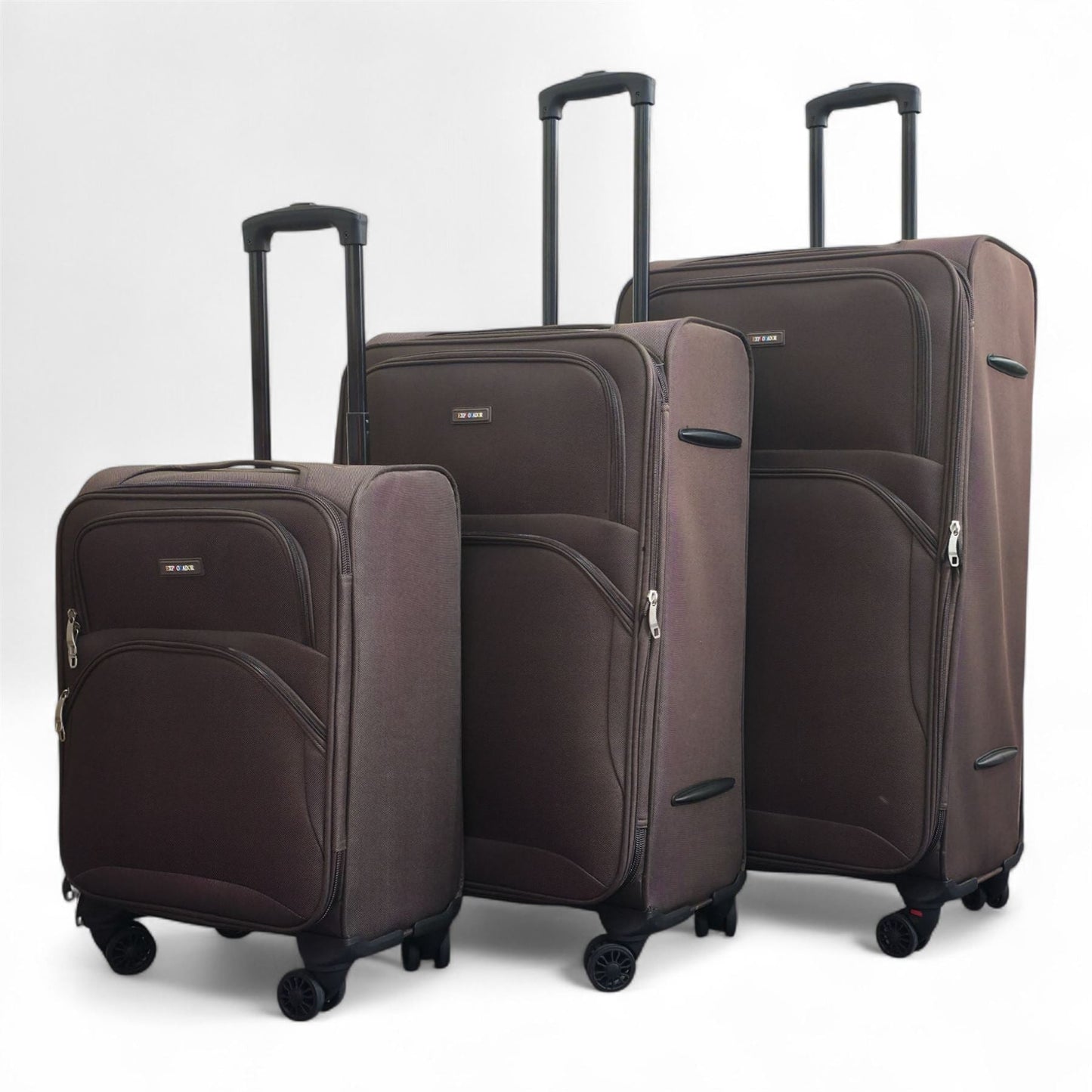 Gosford Set of 3 Soft Shell Suitcase in Brown