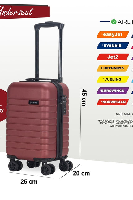 Koga Underseat Hard Shell Suitcase in Burgundy