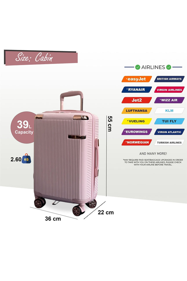 Cowra Cabin Hard Shell Suitcase in Rose Gold
