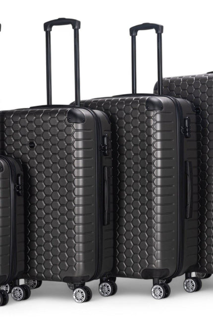 Noda Set of 4 Hard Shell Suitcase in Charcoal