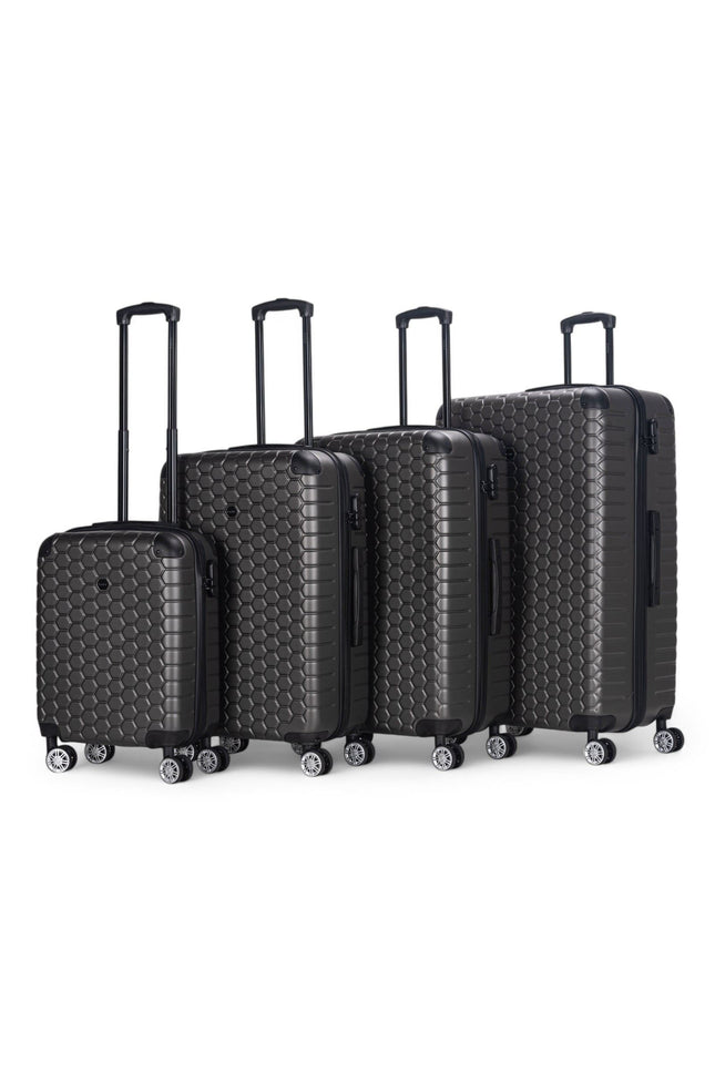 Noda Set of 4 Hard Shell Suitcase in Charcoal