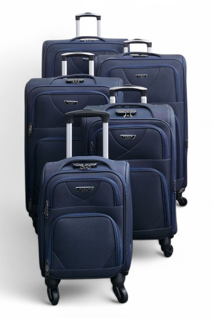 Nagoya Set of 5 Soft Shell Suitcase in Navy