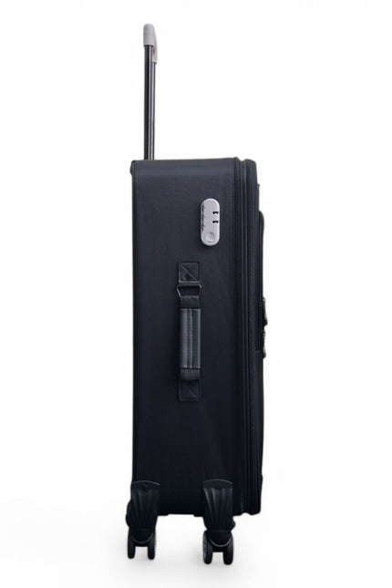 Handa Medium Soft Shell Suitcase in Black