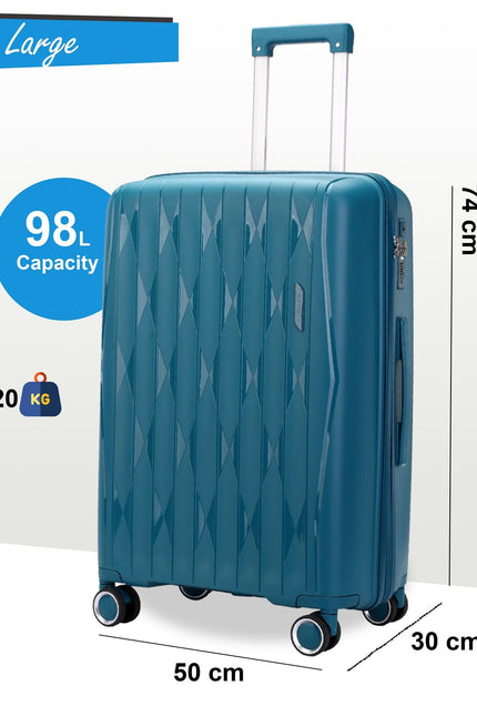 Burnaby Large Hard Shell Suitcase in Teal Blue