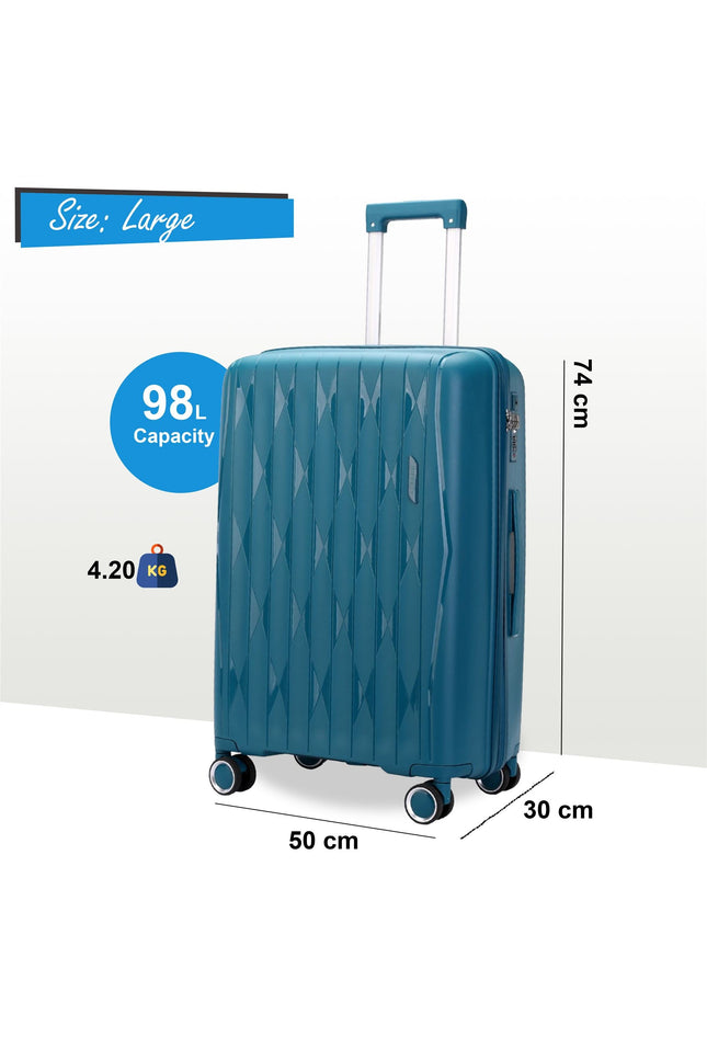Burnaby Large Hard Shell Suitcase in Teal Blue