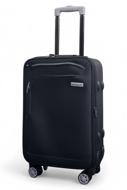Handa Cabin Soft Shell Suitcase in Black