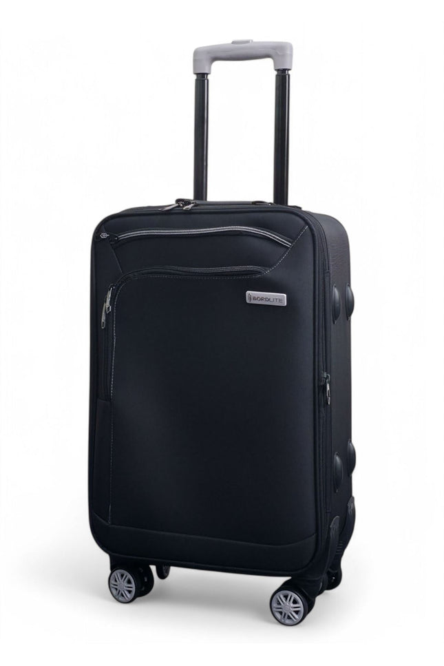 Handa Cabin Soft Shell Suitcase in Black