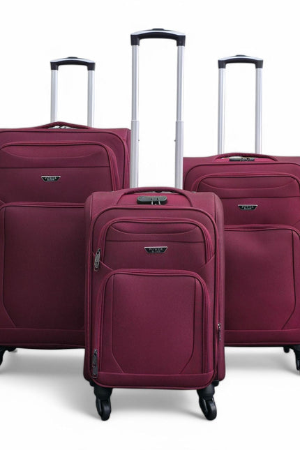 Nagoya Set of 3 Soft Shell Suitcase in Wine