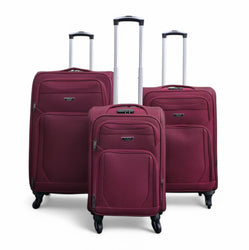 Nagoya Set of 3 Soft Shell Suitcase in Wine