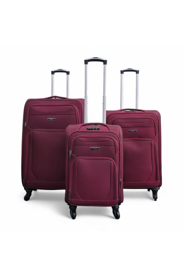 Nagoya Set of 3 Soft Shell Suitcase in Wine