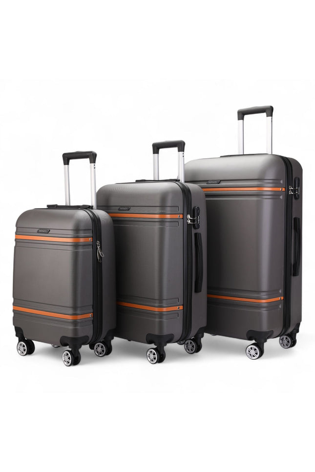 Calgary Set of 3 Hard Shell Suitcase in Charcoal Black