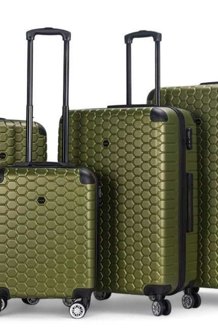 Noda Set of 4 Hard Shell Suitcase in Green