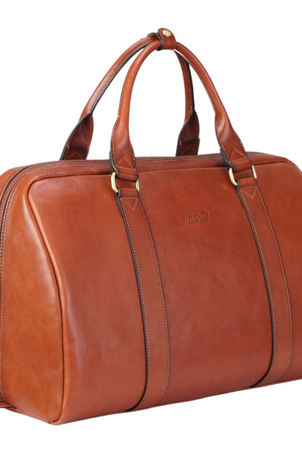 Vintage Genuine Leather Tan Holdall Duffle Gym Travel Bag - Atlas