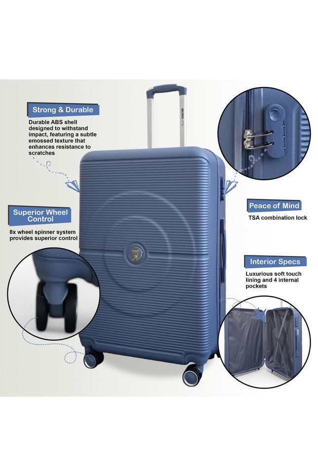 Seto Medium Hard Shell Suitcase in Light Blue