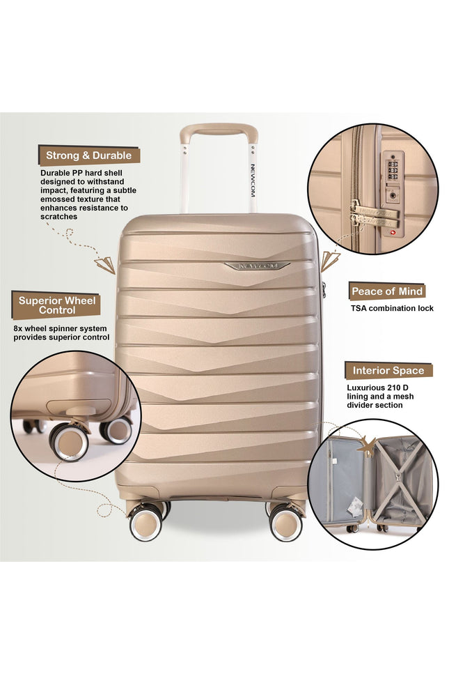 Forster Large Hard Shell TSA Suitcase in Champagne Beige