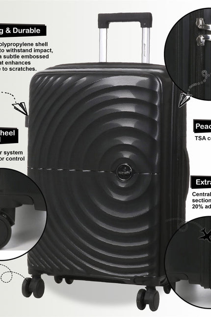 Balranald Cabin Hard Shell Suitcase in Black