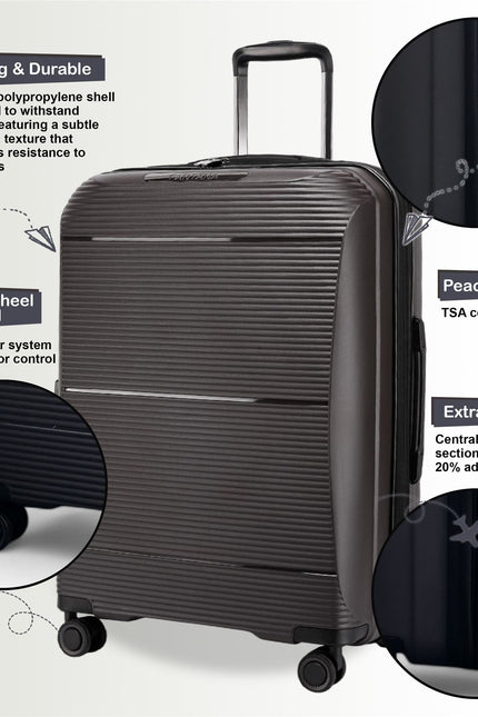 Abiko Set of 3 Hard Shell Suitcase in Grey