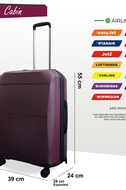 Abiko Cabin Hard Shell Suitcase in Burgundy