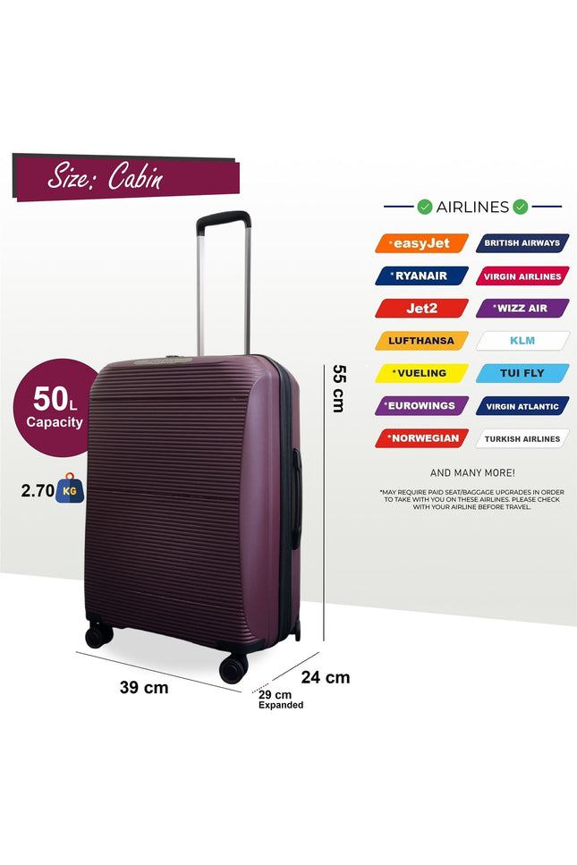 Abiko Cabin Hard Shell Suitcase in Burgundy