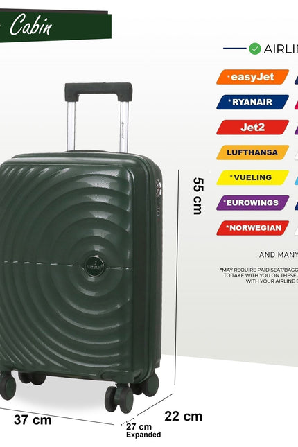 Balranald Cabin Hard Shell Suitcase in Dark Green