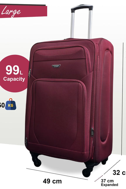 Nagoya Large Soft Shell Suitcase in Wine