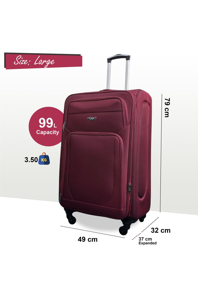 Nagoya Large Soft Shell Suitcase in Wine