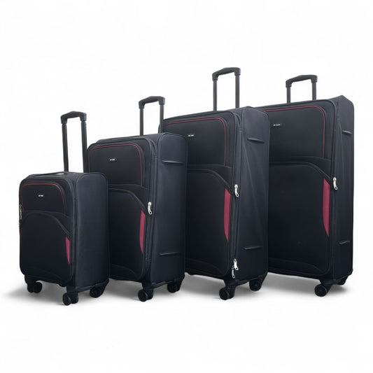 Gosford Set of 4 Soft Shell Suitcase in Black
