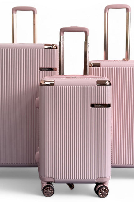 Cowra Set of 3 Hard Shell Suitcase in Rose Gold