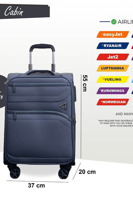 Corby Cabin Soft Shell Suitcase in Grey