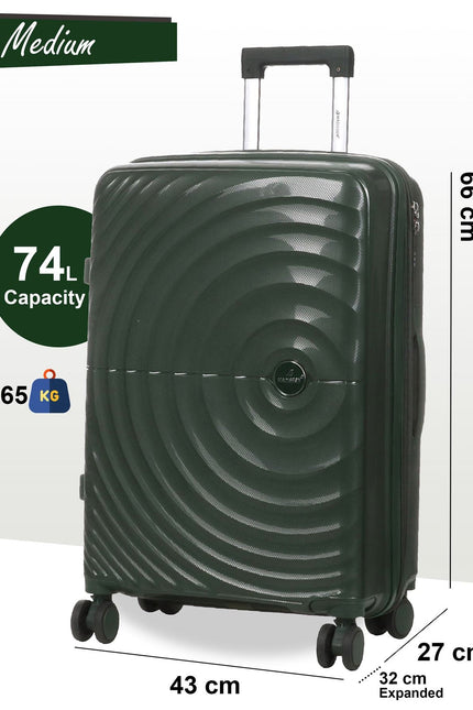 Balranald Medium Hard Shell Suitcase in Dark Green