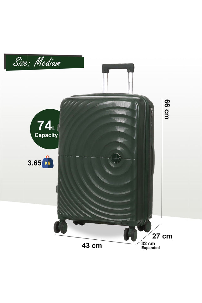 Balranald Medium Hard Shell Suitcase in Dark Green