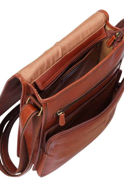 Leather Vintage Tan Messenger Shoulder Crossbody Travel Business Bag - Ranger