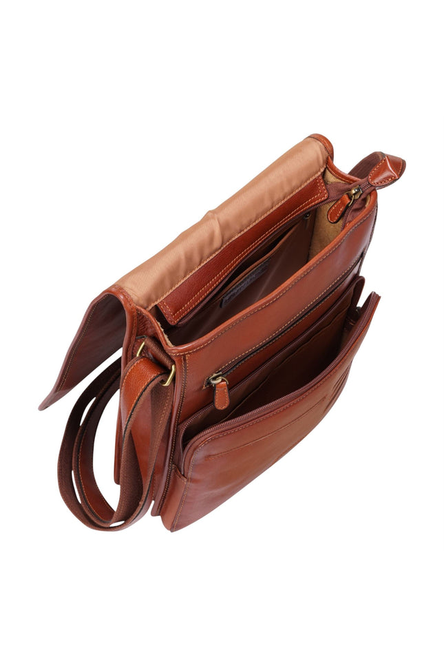 Leather Vintage Tan Messenger Shoulder Crossbody Travel Business Bag - Ranger