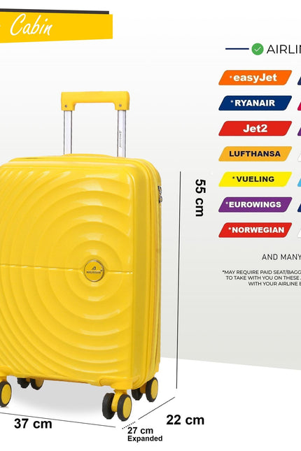 Balranald Cabin Hard Shell Suitcase in Yellow