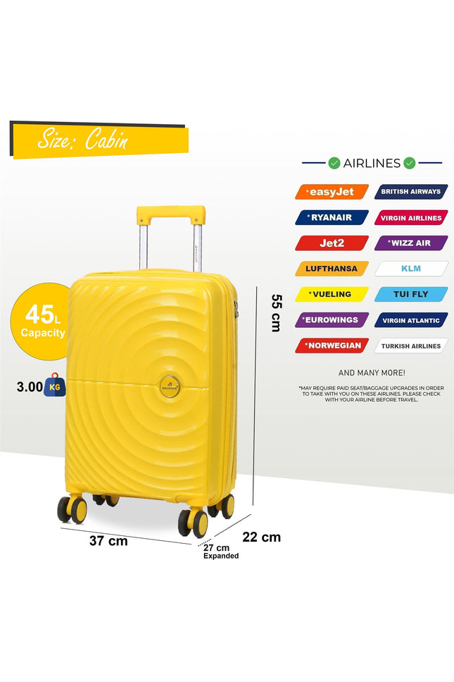 Balranald Cabin Hard Shell Suitcase in Yellow