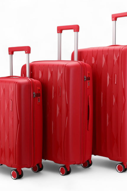 Burnaby Set of 3 Hard Shell Suitcase in Red