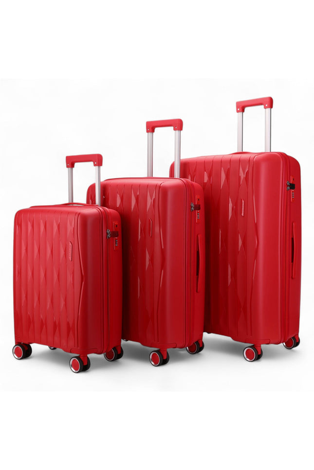 Burnaby Set of 3 Hard Shell Suitcase in Red