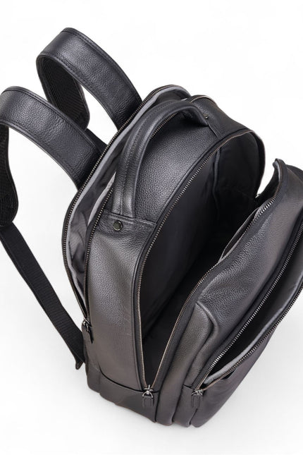 Genuine Leather Black Vintage Rucksack Laptop Bag Travel Backpack - Capri