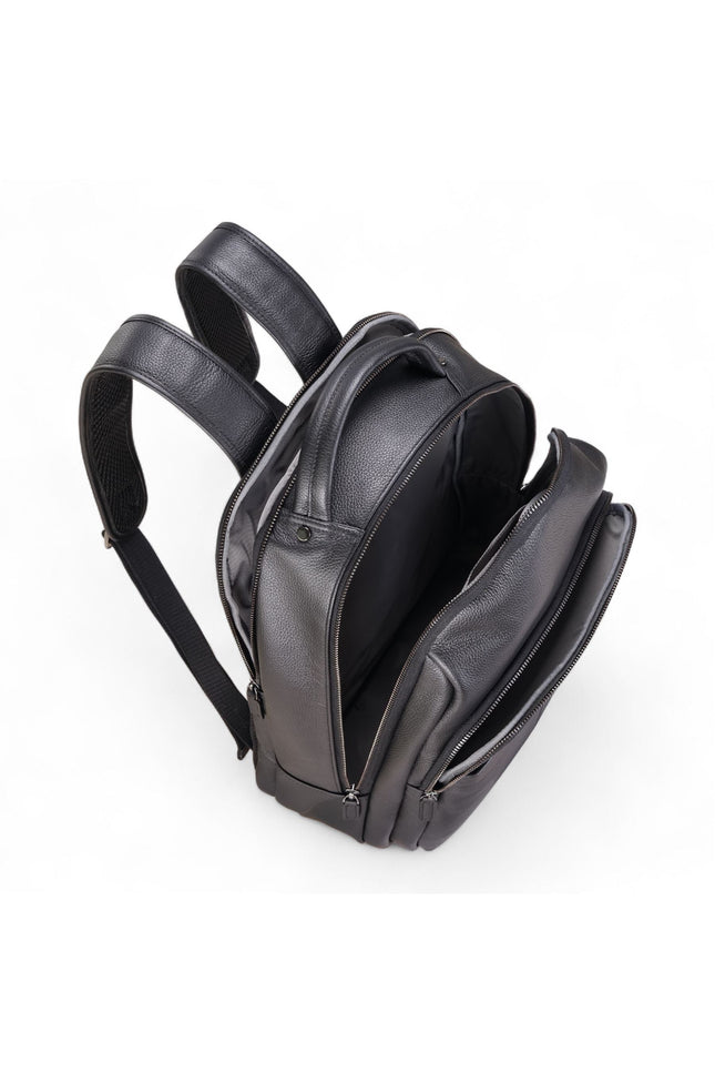 Genuine Leather Black Vintage Rucksack Laptop Bag Travel Backpack - Capri