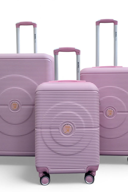Seto Set of 3 Hard Shell Suitcase in Pink