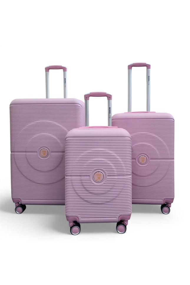 Seto Set of 3 Hard Shell Suitcase in Pink