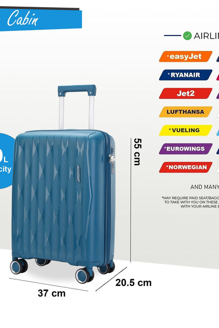 Burnaby Cabin Hard Shell Suitcase in Teal Blue