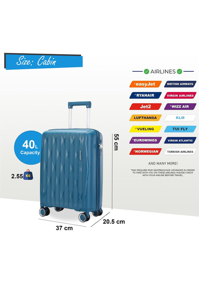 Burnaby Cabin Hard Shell Suitcase in Teal Blue