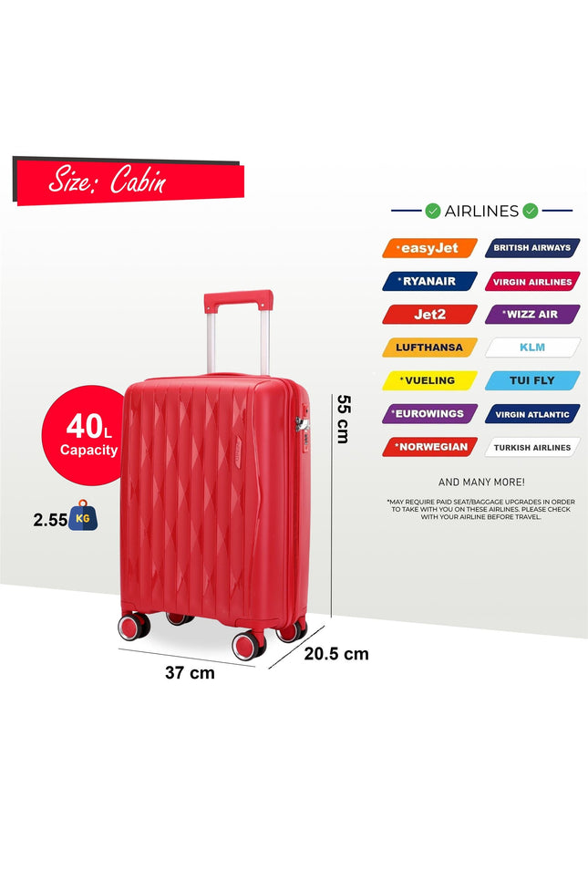 Burnaby Cabin Hard Shell Suitcase in Red