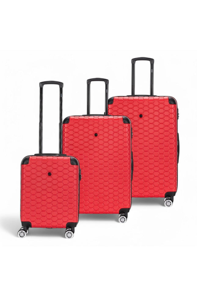 Noda Set of 3 Hard Shell Suitcase in Red
