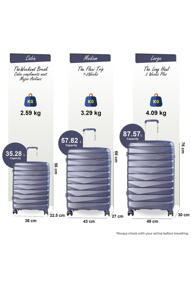 Forster Set of 3 Hard Shell TSA Suitcase in Blue