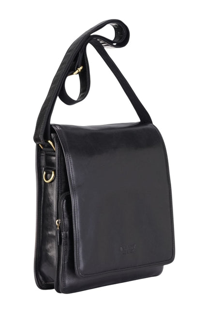 Leather Vintage Black Messenger Shoulder Crossbody Travel Business Bag - Ranger