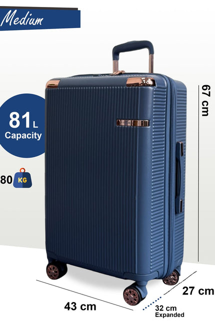 Cowra Medium Hard Shell Suitcase in Navy Blue