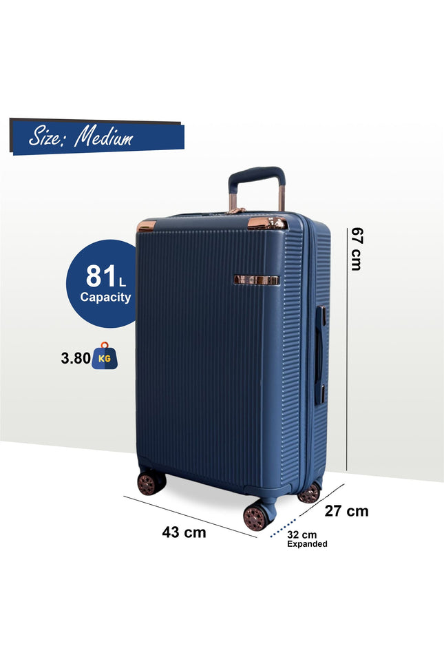 Cowra Medium Hard Shell Suitcase in Navy Blue